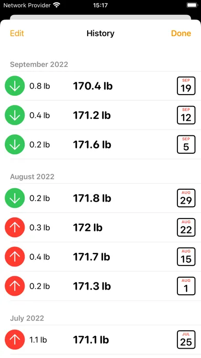 Tangkapan skrin Weigh In: Weight Tracker