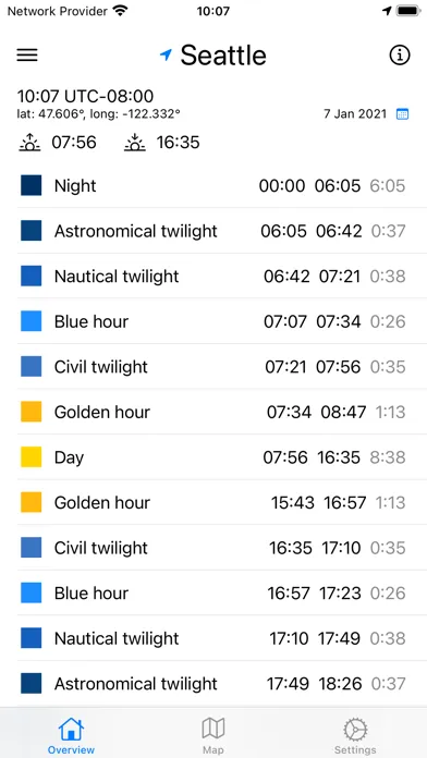 Golden Hour App Screenshots