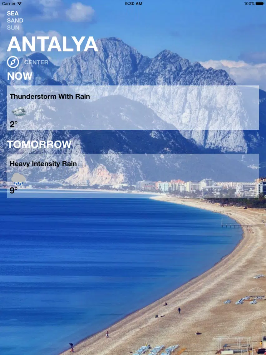 Tangkapan layar Antalya Live Weather iPad 