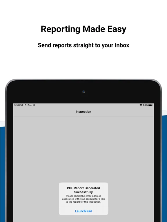 ภาพหน้าจอของ SBN Inspect+ iPad 