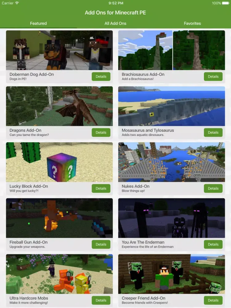 Tangkapan layar Add Ons for Minecraft PE (Minecraft Addons) iPad 