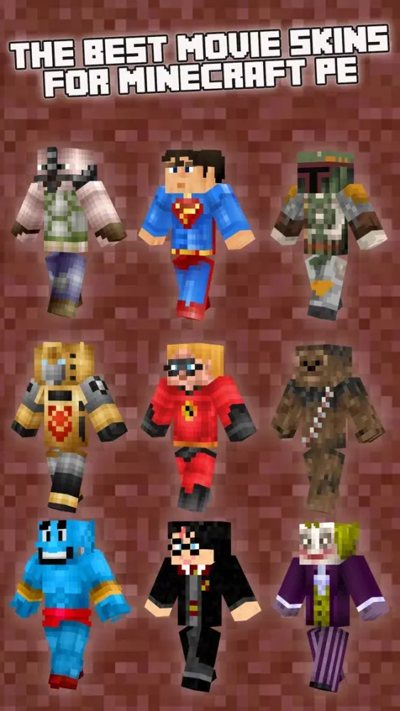 Movie Skins for Minecraft PE (Pocket Edition Superhero Skins) سکرین شاٹس
