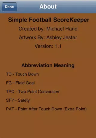 Captures d'écran de Simple Football ScoreKeeper