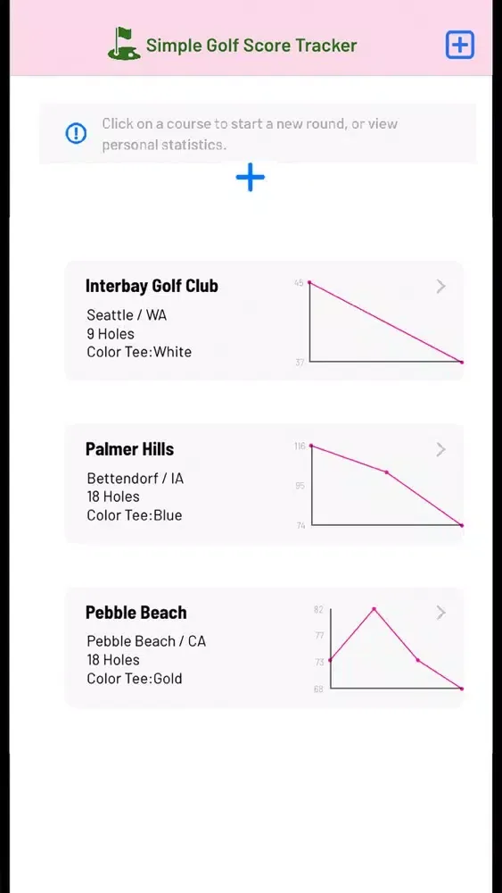 Capturas de pantalla de Simple Golf Score Tracker