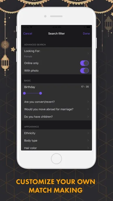 Capturas de tela do Simple Muslim Dating