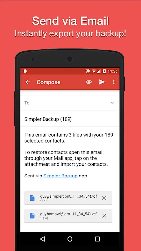 Скриншоты Easy Contacts Backup & Restore