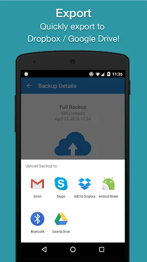 Скриншоты Easy Contacts Backup & Restore