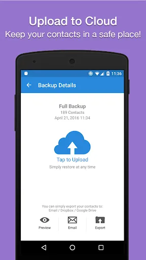 Скриншоты Easy Contacts Backup & Restore