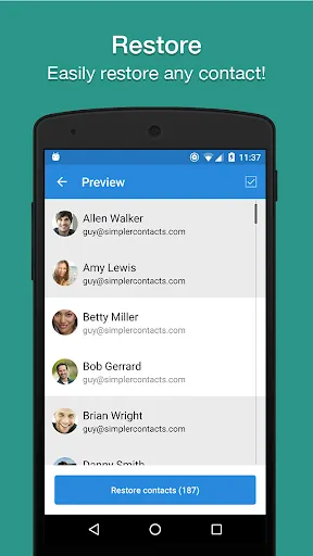 Скриншоты Easy Contacts Backup & Restore