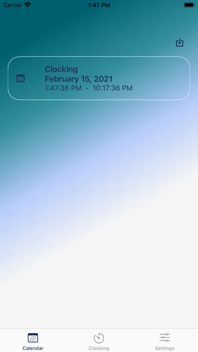 Clocking Screenshots