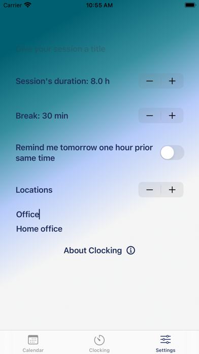 Clocking应用截图