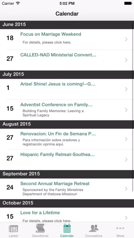 Captures d'écran de NAD Family Ministries