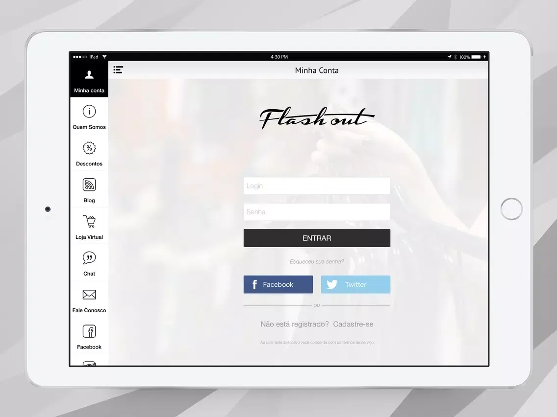 Tangkapan layar Flashout iPad 