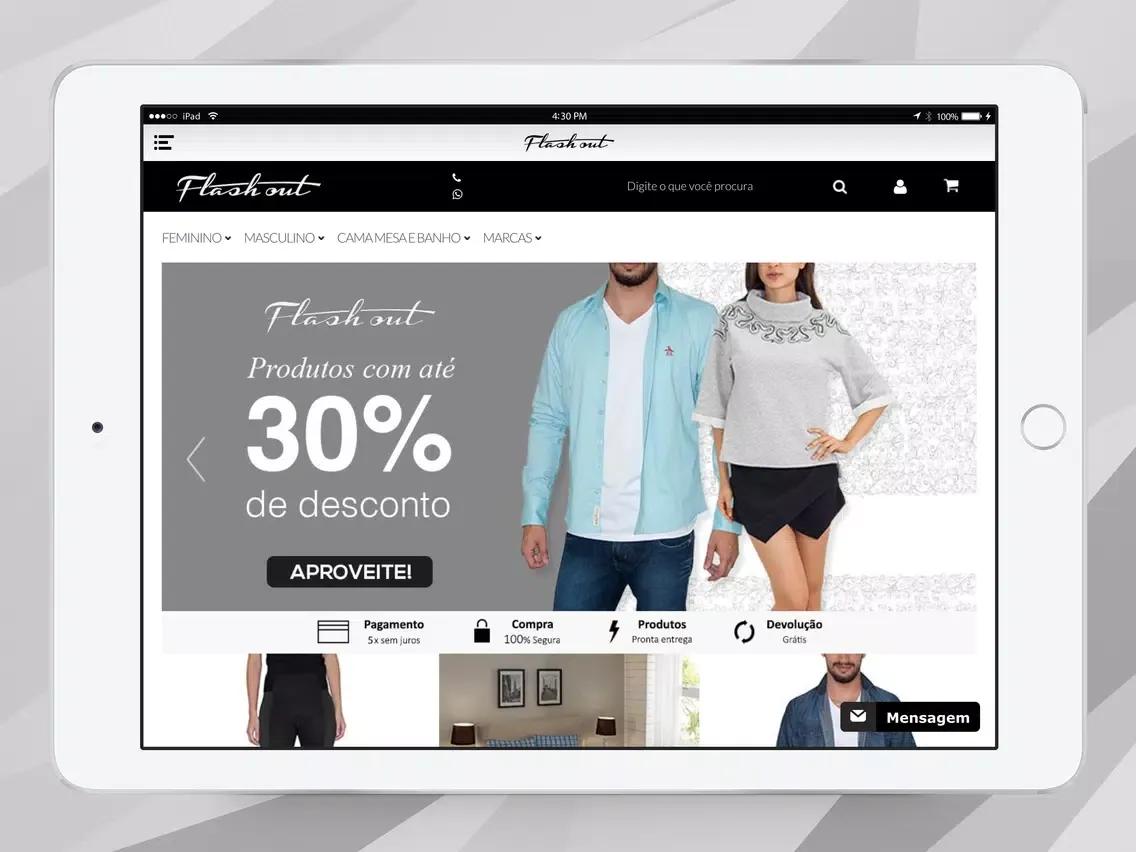 Tangkapan layar Flashout iPad 