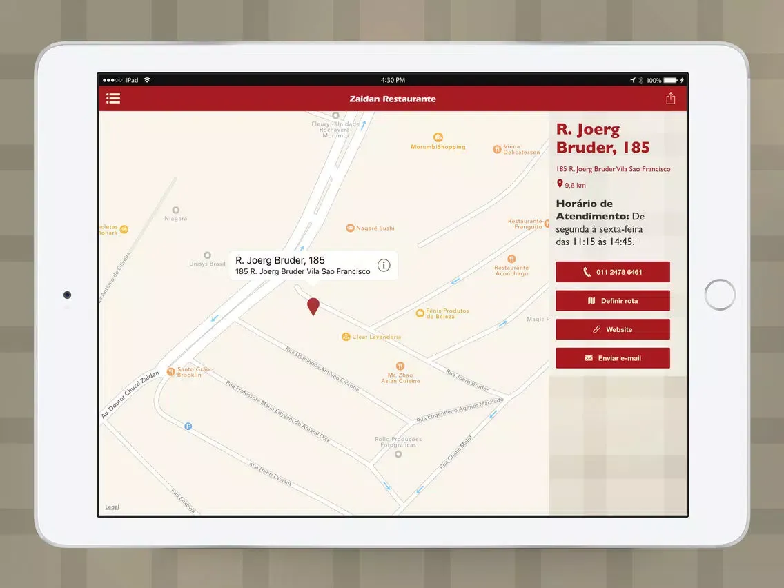 Ảnh chụp màn hình của Zaidan Restaurante iPad 