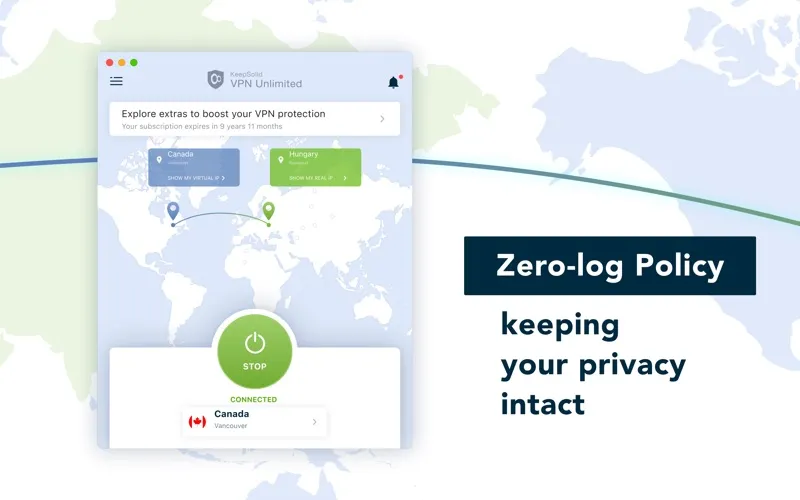 Tangkapan layar VPN Unlimited for Mac