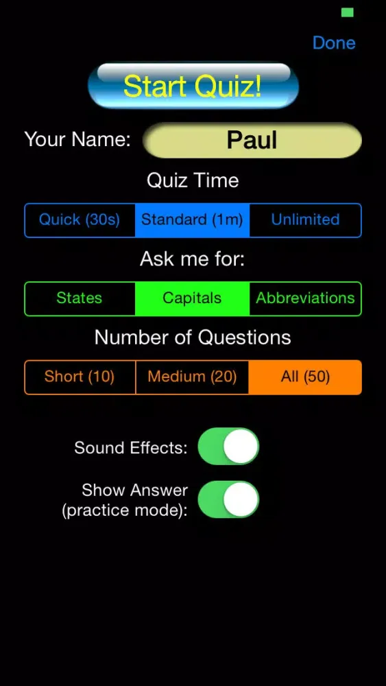 Captures d'écran de States - Quiz Yourself! - US States, Capitals And More