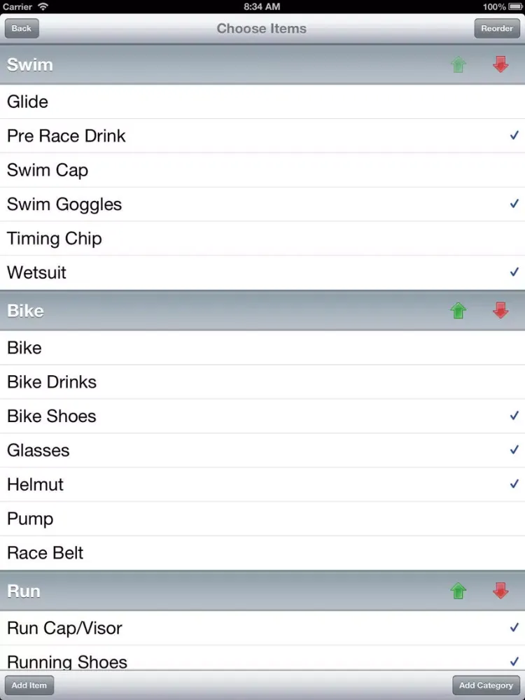 Capturas de pantalla de Triathlon Checklist Pro iPad 