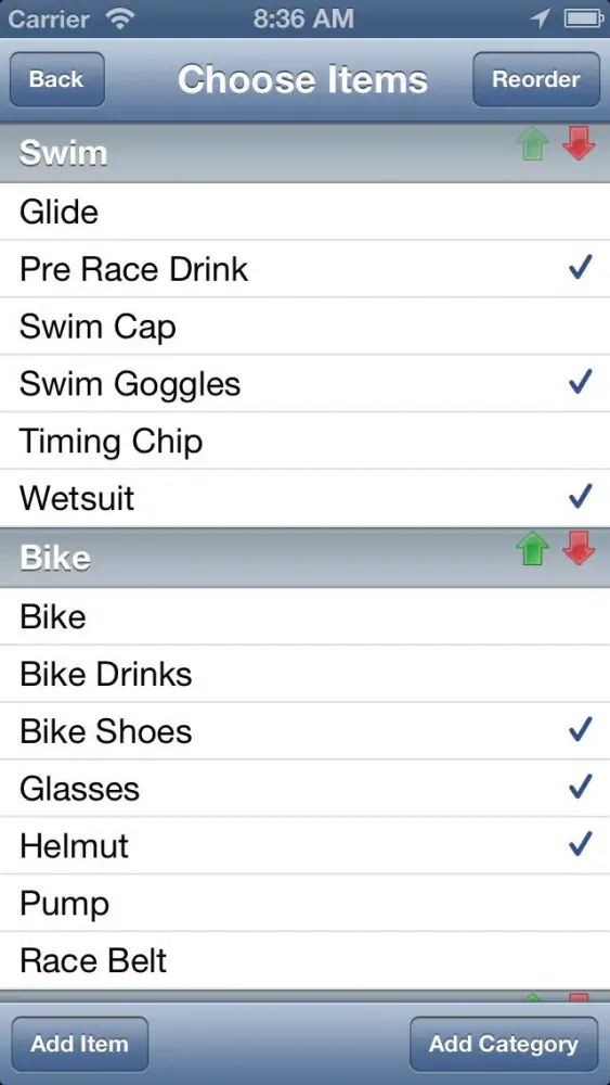 Capturas de pantalla de Triathlon Checklist Pro