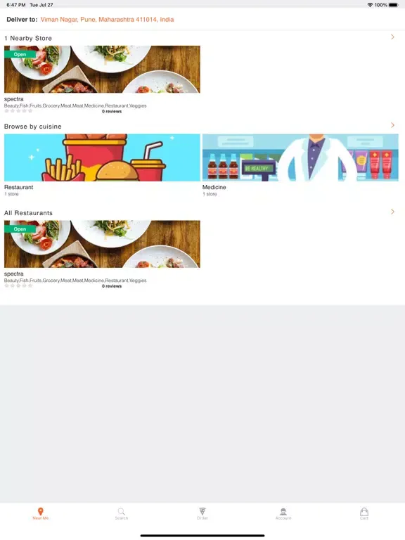 Capturas de pantalla de Simply Delivery Customer iPad 