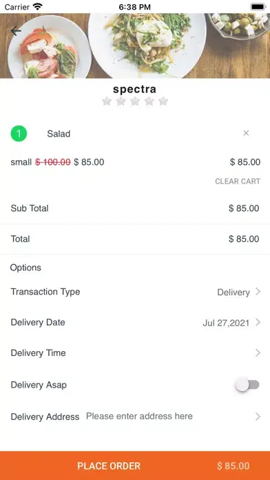 Capturas de pantalla de Simply Delivery Customer