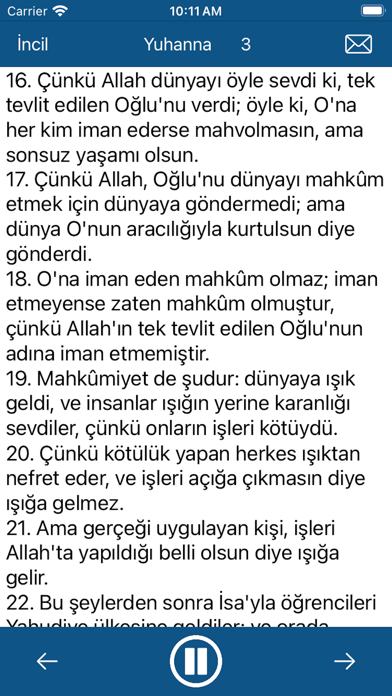 Tangkapan layar İncil'i dinle