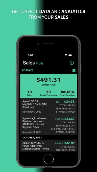 Ảnh chụp màn hình của eProfit eBay Profit Calculator