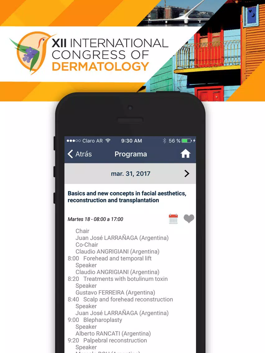 Tangkapan layar XII ICD Congress 2017 iPad 