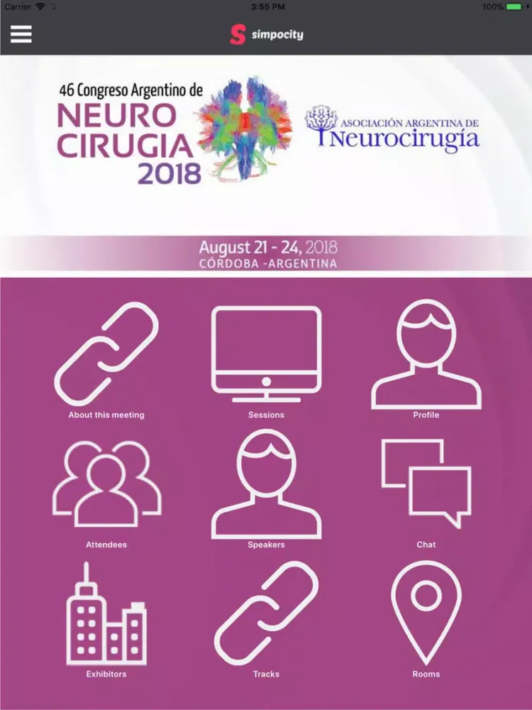 Tangkapan skrin NEUROCIRUGIA 2018 iPad 