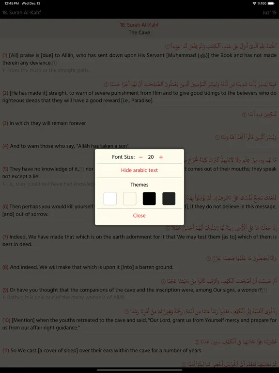 The Holy Quran (English) iPad  Screenshots