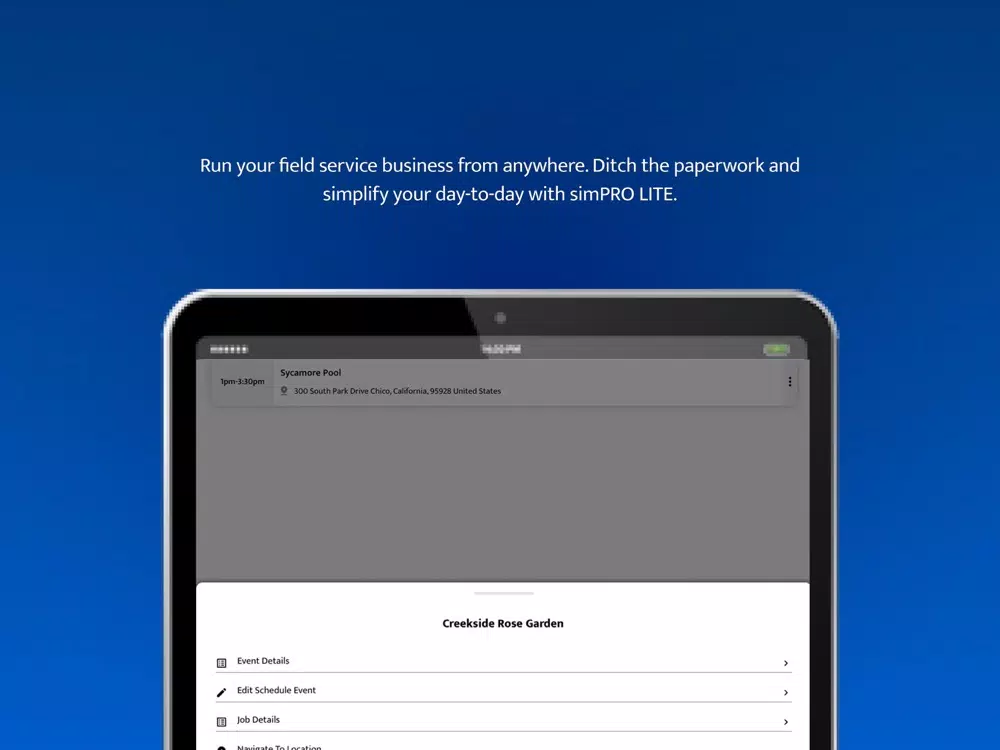 Screenshot di simPRO LITE iPad 