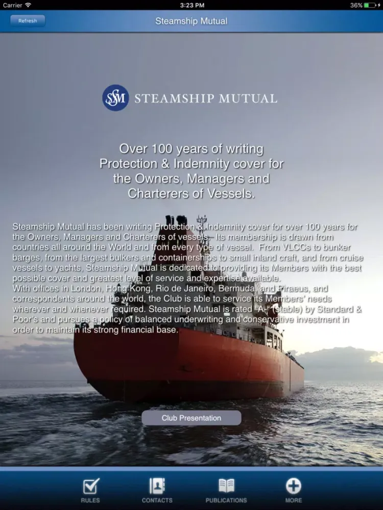 Steamship Mutual iPad  スクリーンショット