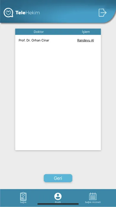 Telehekim Ekran Görüntüleri