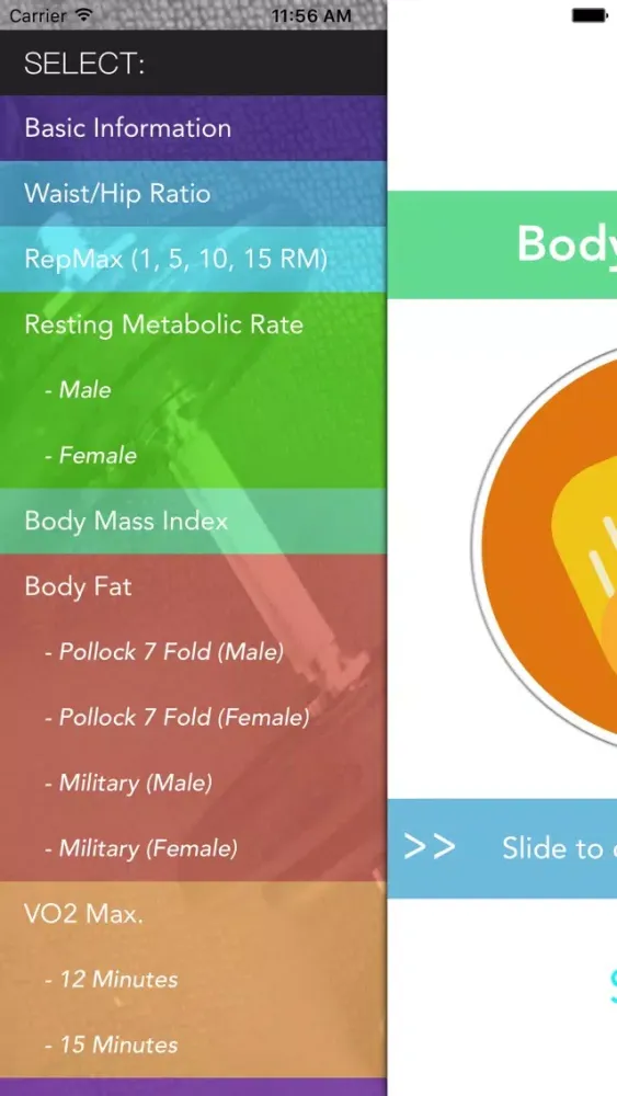 Body Calc for iPhone Screenshots