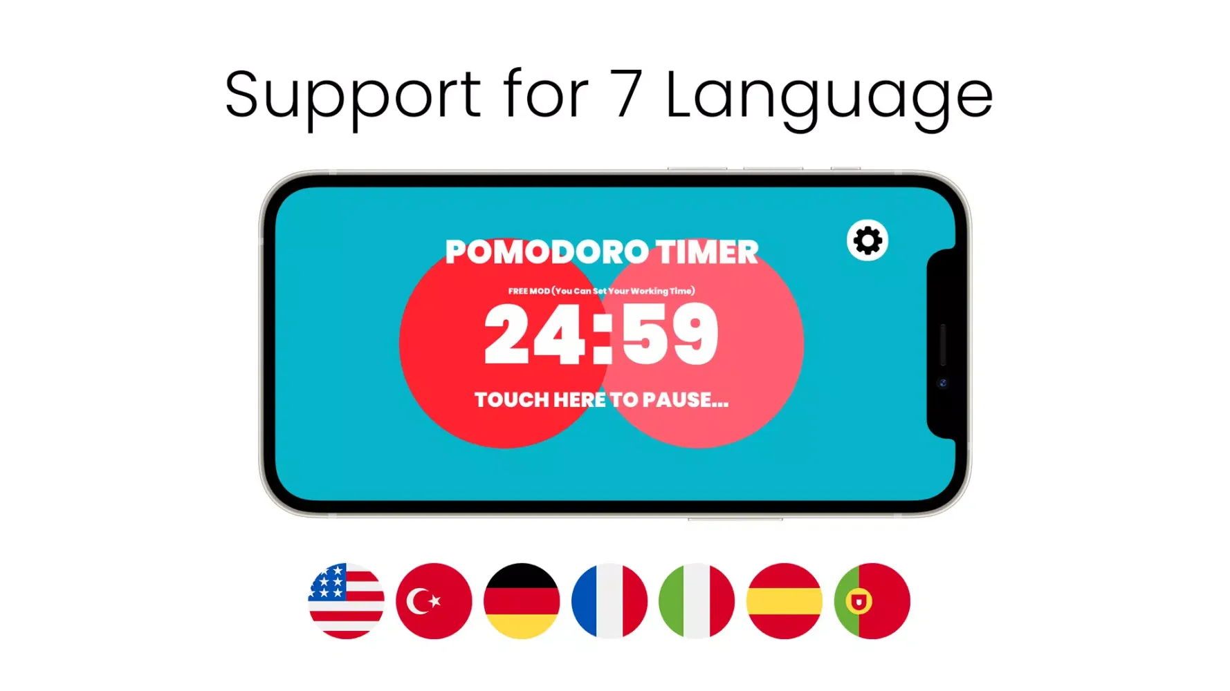 Capturas de tela do Pomodoro Timer