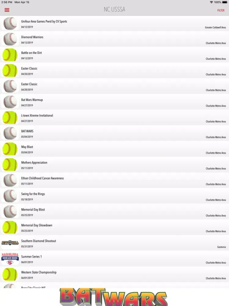 Screenshot di NC USSSA iPad 