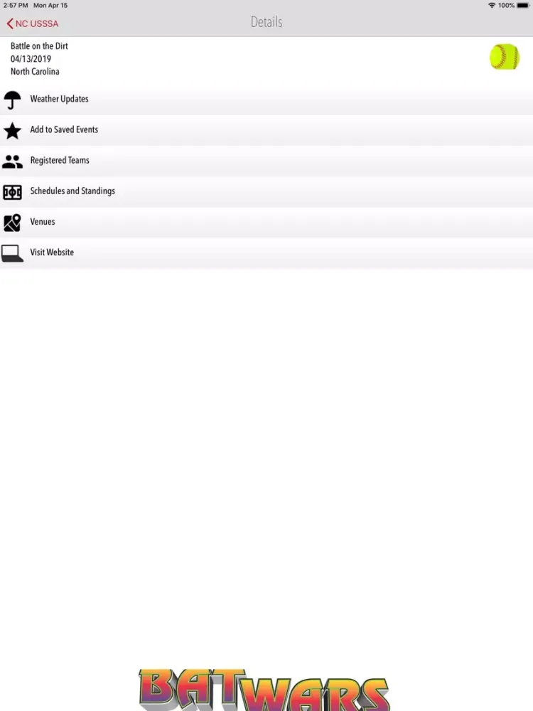 Screenshot di NC USSSA iPad 