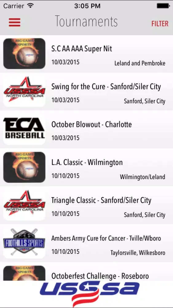Screenshot di NC USSSA
