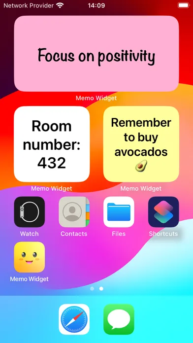 Memo Widget Screenshots