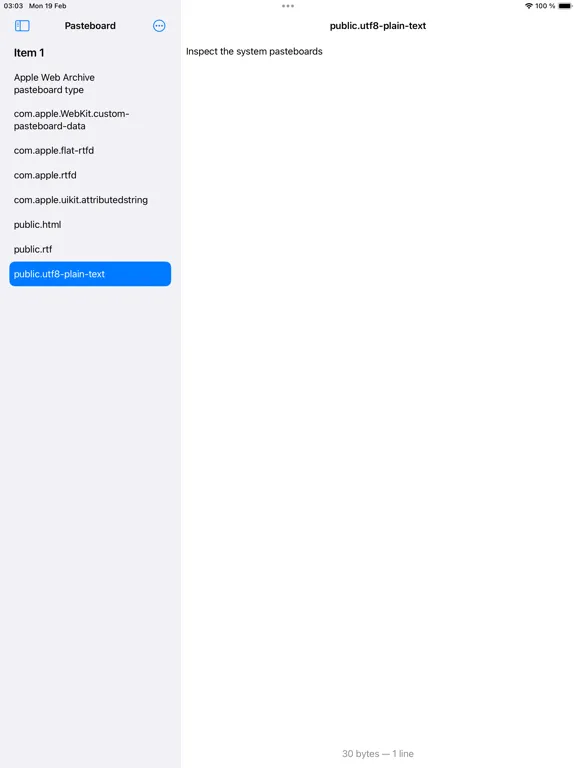 Pasteboard Viewer iPad  Screenshots