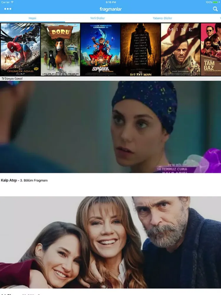 Tangkapan skrin Fragmanlar iPad 