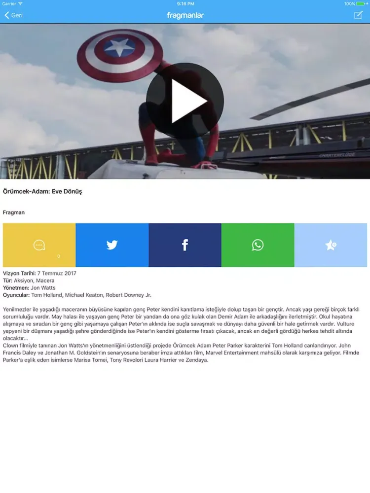 Tangkapan skrin Fragmanlar iPad 