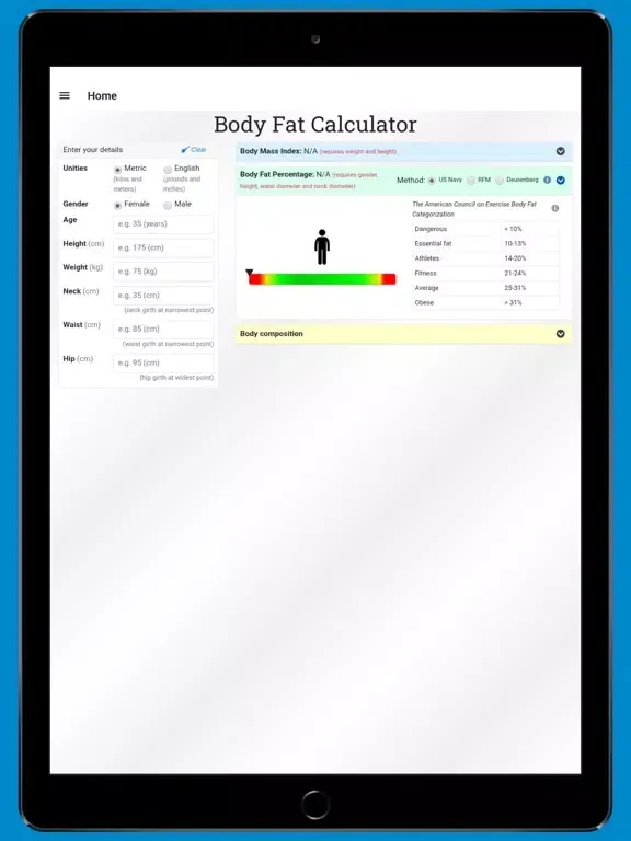 صور Body Fat Meter iPad 