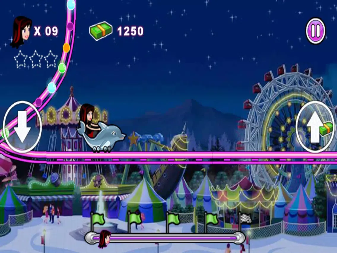 Tangkapan skrin Crazy Roller Coaster Game iPad 