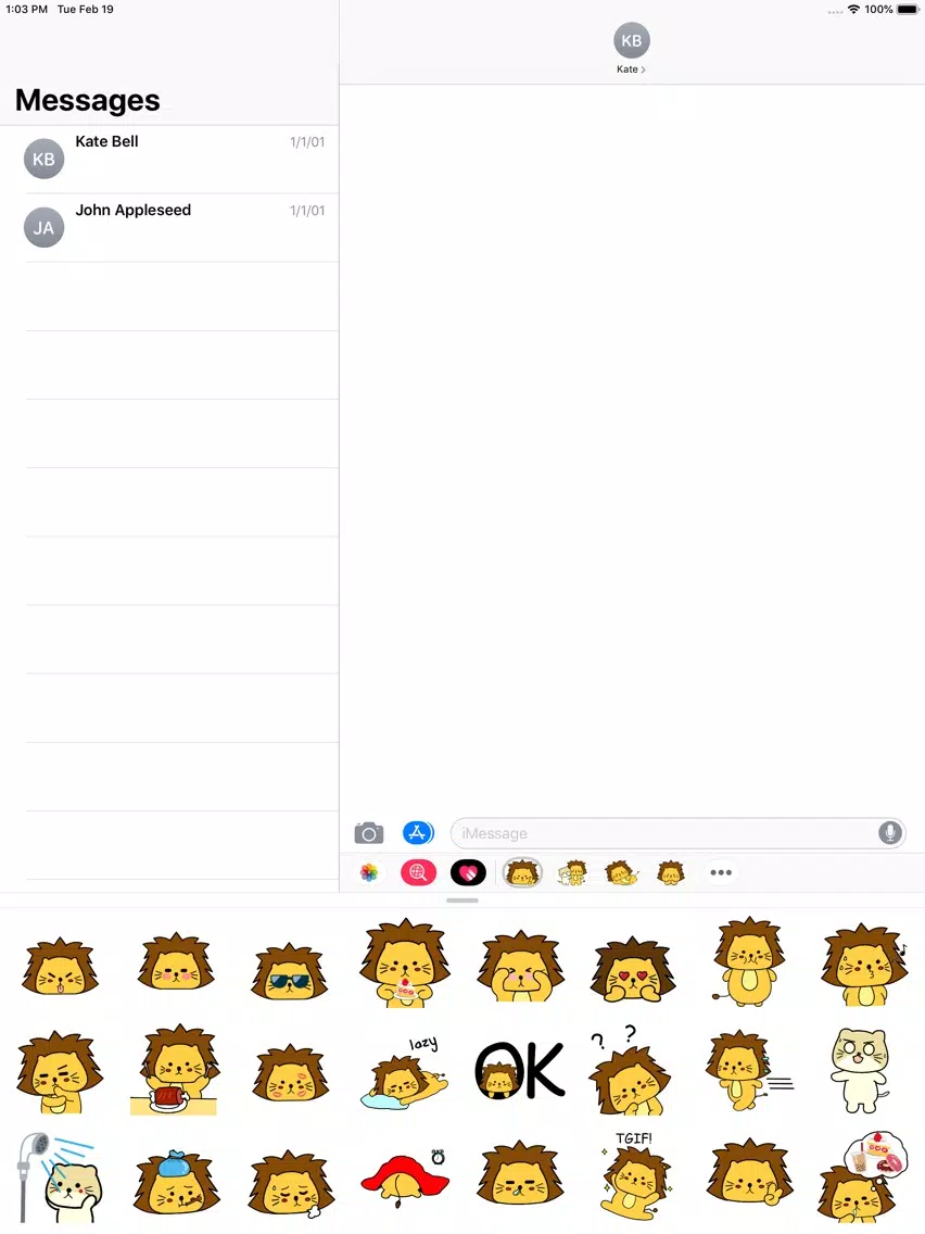 ภาพหน้าจอของ Singa Polah Stickers Pack 4 iPad 