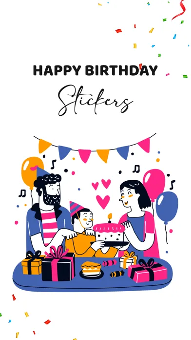 Ảnh chụp màn hình của Animated Birthday Stickers!