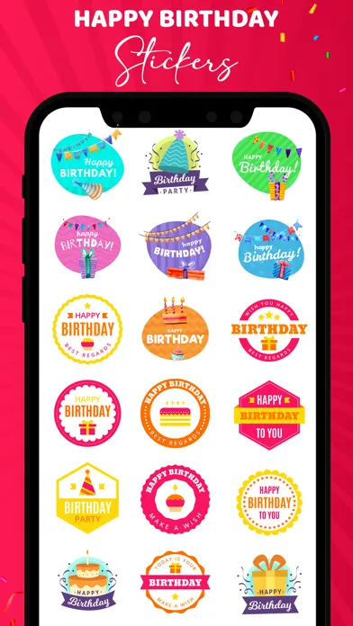 Ảnh chụp màn hình của Animated Birthday Stickers!