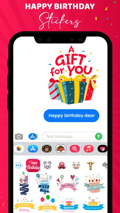 Ảnh chụp màn hình của Animated Birthday Stickers!