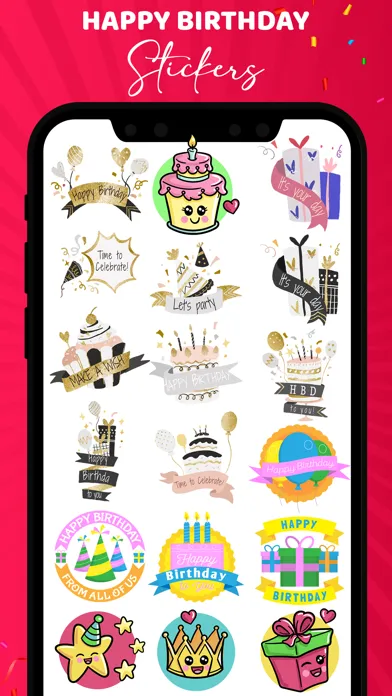 Ảnh chụp màn hình của Animated Birthday Stickers!