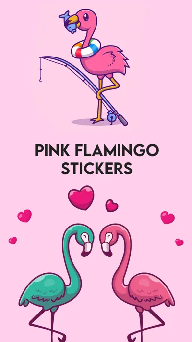Pink Flamingo Stickers!! স্ক্রিনশট